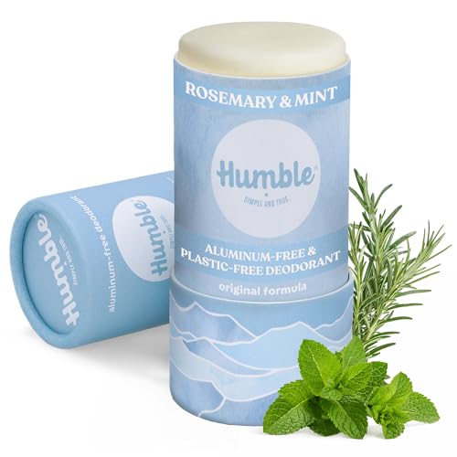 HUMBLE BRANDS Deodorant Stick, Rosemary Mint - Aluminum-Free Deodorant for Women & Men with Baking Soda, Essential Oils & Beeswax - Underarm Skincare for Long-Lasting Freshness, 2.65 Oz