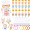 Humyoun 24 Set Ice Cream Sidewalk Chalk Birthday Party Favors Washable Multicolor Ice Cream Chalk Bulk with Thank You Tags, Ribbons Clear Gift Bags Party Favor Birthday Goodie Bag Filler for Summer