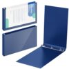 Humyoun 2 Pcs 11 x 17 Inches View Binders 2 Inch 3 Rings Heavy Duty View D Ring Binders Economy Holds 11" x 17" Paper for Artwork Blueprints, Office, Home, Work Places (Blue)