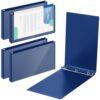 Humyoun 4 Pcs 11 x 17 Inch View Binders with Cover Pocket 3 Inch 3 Rings Heavy Duty View D Ring Binders Economy Holds 11" x 17" Paper for Artwork Blueprints, Office, Home, Work Places (Blue)