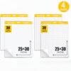Humyoun 4 Pcs Sticky Easel Pads, 25 x 30 Inches, Large White Premium Self Stick Flip Chart Paper, Including Blank & Grid Pads for Office School Presentations Whiteboard, 30 Sheets/Pad