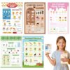 Humyoun 6 Pcs Kids Pretend Play Notepads 4 x 6 Inch Restaurant Pretend Play Playtime Notepads Bundle Imaginative Role Playtime Game Accessories, 40 Pages Each for Kids Toddlers Gifts