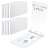 Humyoun 8 Pcs 3 Ring Binders Rings Heavy Duty View D Ring Binders Economy Holds 11" x 17" Paper for Artwork Blueprints, Office, Home, Work Places(White,2 Inch)