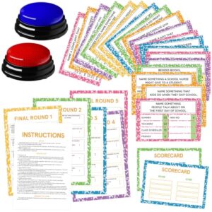 Humyoun School Friendly Feud Game with 2 Answer Buzzers, Bible Feud Cards for Classroom Game Night Fun Trivia Quiz for Student Teachers End of School Year Party Class Groups Team Building Holiday