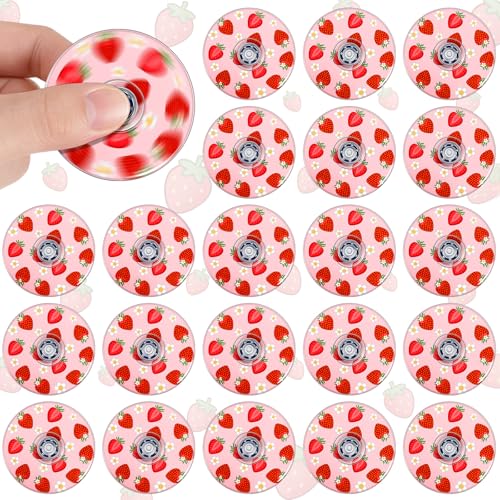 Hungdao Sweet Strawberry Fidget Spinners Bulk, 1.97 Inches Strawberry Fidget Spinners, Birthday Party Favors for Adult, Goodie Bags Stuffers, Rewards Carnival Prizes, Sensory Play