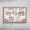 Hungry To Learn Poster Metal Tin Sign for Classroom Decor, Welcome Back School Decor Days Of The Week, Numbers 1-10 Alphabet Signs Preschool Kindergarten Elementary 8″*6″
