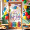 HunnmingRe De Vuelta a Clases Crayon Classroom Door Decor Bienvenidos Banner En Espanol First Day of School Door Cover Spanish Welcome Crayon Banner Wall Decor Porch Sign for Classroom