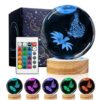 Huntalg 3D Butterfly Crystal Ball Night Light with 16 Colors and 4 Modes, Upgraded K9 Crystal, 3.15 Inch Butterfly and Flower Figurines, Remote Control, Gift Box