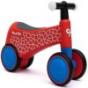 Hurtle Toddler Balance Bike, Baby Ride-On Toy for Ages 1–3, Pedal-Free Baby Balance Trainer with Light-Up Handlebars, Stable Riding Toys for Toddlers 1–3, Develops Steering & Control, Red