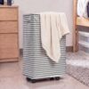 Hushee 2 Pack Laundry Hamper with Wheels, 70l Slim Narrow Rolling Laundry Basket Dirty Clothes Hampers for Bedroom Bathroom Household Dorm Daily Corner Garment Organizer Space Saving, Grey Striped