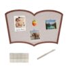 HUSHWEAVE Scalloped Felt Bulletin Board, 1-Pack, 19.69" x 31.5" with 10 Adhesive Pads and 20 Push Pins for Displaying Photos and Documents Suitable for Schools Home and Office (Camel)