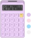 HUTUDD Cute Calculator, Calculators Desktop, Purple Calculator Big Buttons, Solar and Battery Dual Power, 12-Digits Large LCD Display, Desk Calculators for Office Home School Basic Business (Purple)