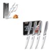 Huusk Steak Knives Set of 4, Serrated Stainless Steel Dinner Knife 4.5 Inchand Huusk Poultry Shears Heavy Duty