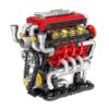HXBIU Small V8 Engine Model Kit that Runs- 538-Piece Mini Engine Building Set with Rechargeable Electric Motor, Finely Crafted Parts, STEM DIY Technic Model for Adults & Kids Ages 14+