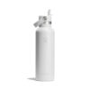 Hydro Flask – Standard Flex Straw Cap 621 ml (21 oz) Bottle – Stainless Steel, Leakproof, Cupholder Compatible – Insulated Cold 24 Hrs – White