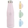 HYDRO H2O 25 oz insulated water bottles, Cup Holder Friendly, Double Wall Vacuum Stainless Steel, 12H Hot/24H Cold Leakproof Water Bottle Metal with Non-Slip Grip, BPA-Free Gym Office Gift, Pink