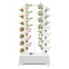 Hydroponics Vertical Growing Kit 56 Holes, Hydroponic Growing Kit with Wheels for Indoor Outdoor, Vertical Planter Germination Kit White, Soilless Plant Growing System for Herbs Vegetables Flowers