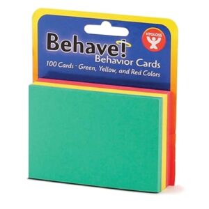 Hygloss Behavior Cards - Motivational for Students & Kids - Red, Yellow & Green Incentive Cards for Classroom - Early Childhood Education Material - Pocket Chart Cards - 3" x 3" - Pack of 100
