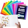 Hygloss Blank Books - Bulk 10 Pack – 4.25" x 5.5" A6 Assorted Colors – Paperback Blank Books for Kids to Write Stories, Doodle Art – Plain Drawing Sketchbook, Unlined Journal, Notebook Without Lines