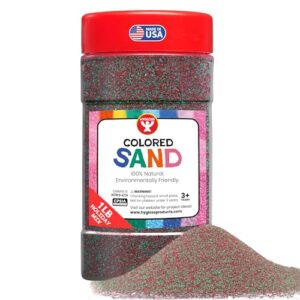 Hygloss Colored Sand – Holiday Red & Green Color Festive Craft Sand for Art, Christmas, Xmas Party, Winter Decor, Seasonal Projects, Kids Crafts – 100% Natural & Environmentally Friendly (1 lb Bottle)