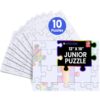Hygloss Junior Community Puzzle – Award-Winning – Set of 10 – 20 Piece Blank Puzzle to Write and Draw On – Universal Interlocking Pieces, 12" x 16" Layout – Toddler Arts & Crafts, Kids Group Activity