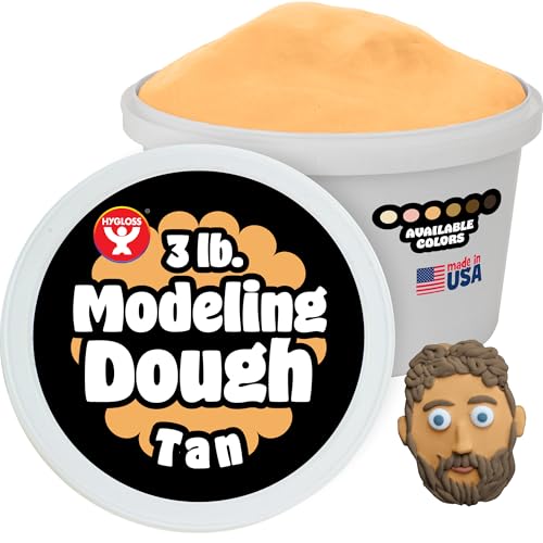 Hygloss Play Modeling Dough for Kids – Multicultural Skin Tones – Safe & Non-Toxic Sensory Dough for Arts & Crafts – Play Clay for Toddler Activities, Preschool Classroom Must-Haves (3 lb, Tan)