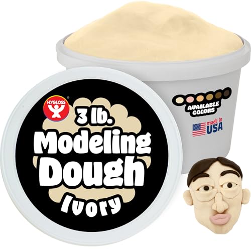 Hygloss Play Modeling Dough for Kids – Multicultural Skin Tones – Safe & Non-Toxic Sensory Dough for Arts & Crafts – Play Clay for Toddler Activities, Preschool Classroom Must-Haves (3 lb, Ivory)