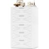 Hyomdeck Wood Stackable Storage Drawers, 5 Drawer Dresser Set Organizer for Closet, Closet Drawers Organizer System, Nightstand Bedside End Table Storage for Bedroom, White
