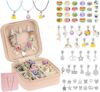 Hysagtek Charm Bracelet Making Kit - 66 Pcs DIY Jewelry Making Kit Bracelet Making Kit Beads Necklace Crafts for Teen Girls with Portable Bracelet Organizer Box, Rainbow