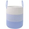 HZFTJOY 55L Large Woven Laundry Basket Hamper With Handles - Blue