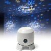 HZSprance Dynamic Rotating LED Projector Light,360° Ocean Wave Night, Multi-Angle Base & Timer, Aesthetic Room Decor Mood Lighting for Bedroom, Meditation & Home Theater(Snowflakes,Plug-in)