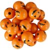 hzzsbu 50 Pcs Halloween Pumpkins Wooden Beads for DIY Crafts Round Loose Spacer Wood Beads for Jewelry Making Halloween Decoration