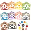 i-Kawachi 10Pcs Magnetic Color Sorting Toys Magnetic Letters and Numbers for Baby Toddlers Kids Learning Toys Circus Alphabet Magnets for Fridge and Whiteboard