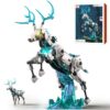 iambrick Cyber-Punk Mechanical Deer Building Set for Adults, Posable Animal Mecha Model Kit with Crystal Base 31102, DIY Creative Home Decor Display Collection Gifts 1566 PCS