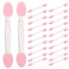 ibasenice 100pcs Double Ended Eyeshadow Sponge Applicators, Disposable Soft Eye Makeup Applicator for Nail Art, Portable Cosmetic Tools for Travel and Party