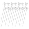 ibasenice 50pcs White Plastic Balloon Sticks with Bowknot Design, Easy to Assemble and Simple to Use Balloon Holder Sticks for Party Floor and Home Decoration