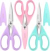iBayam 8.7" Cute Kitchen Scissors All Purpose, Pastel Pink Purple Teal
