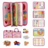 Ibenji Montessori Busy Book for Toddlers – Sensory Learning Toy with Zippers, Buckles, Letters, Numbers & Puzzles – Travel Quiet Book for Airplane & Car