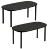 Ibyx Cabinet Organizer Set of 2 - Kitchen Pantry Organizers and Storage with Bamboo Top & Brass-Effect Metal Legs - for Kitchen Counter & Stackable Shelves for Cabinets with 22 lb Capacity - Black