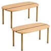 Ibyx Cabinet Organizer Set of 2 - Kitchen Pantry Organizers and Storage with Bamboo Top & Brass-Effect Metal Legs - for Kitchen Counter & Stackable Shelves for Cabinets with 22 lb Capacity - Natural