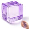 Ice Cube Squishy Fidget Toy, Slow Rise Squeeze Sensory Toy Stress Ball for Office Desk Anxiety Relief (Purple)