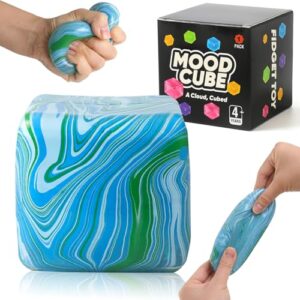 Ice Cube Stress Ball, Green Flow Texture Squeeze Toy for Stress Relief