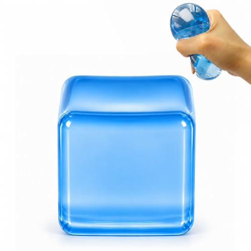 Ice Cube Stress Ball, Medium Cube 5cm(1.98") Fidget Toys, Blue Ice Cube Squishy Cube for Anxiety Relief Stress Reliever,Stress Relief Toys for Adults Kids Children Teens