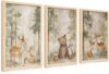ICHZUMW Woodland Nursery Decor, Forest Animal Nursery Wall Art, Set of 3 Framed Ready to Hang Bear Fox Deer Watercolor Canvas Prints, Fade Resistant Pictures for Baby Toddler Kids Room, 16x24 Inches