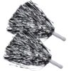 ICObuty Metallic Cheerleading Pom Poms Foil Fluffy 12 inch 2 Pack NO Sheddingfor Sport Squads Dance Hen Party Stage Performance Celebration (Silver/Black)