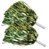 ICObuty Metallic Cheerleading Pom Poms Foil Fluffy 12 inch 2 Pack NO Sheddingfor Sport Squads Dance Hen Party Stage Performance Celebration (Kelly Green/Gold)