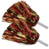 ICObuty Metallic Cheerleading Pom Poms Foil Fluffy 12 inch 2 Pack NO Sheddingfor Sport Squads Dance Hen Party Stage Performance Celebration (Red/Gold)