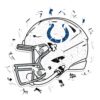 Iconic Puzzles - Indianapolis Colts Helmet, Officially Licensed NFL Wooden Puzzle, 100% Sustainable, Gift for Adults and Kids, Size S, 150 Pcs