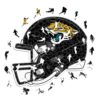 Iconic Puzzles - Jacksonville Jaguars Helmet, Officially Licensed NFL Wooden Puzzle, 100% Sustainable, Gift for Adults and Kids, Size L, 500 Pcs