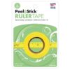 iCraft PeelnStick Removable Adhesive Ruler Tape, 12 inch Repeating Imperial (inch) + Metric (cm) Measurements, Yellow, Easy Tear Perforations Every 12in, roll is 1/2 in x 10 yds